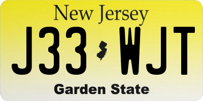 NJ license plate J33WJT