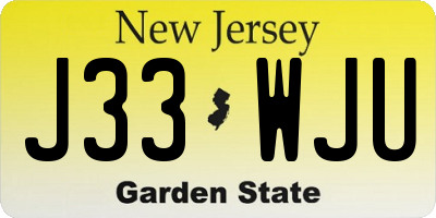 NJ license plate J33WJU