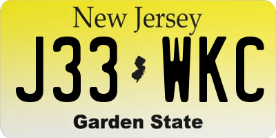 NJ license plate J33WKC