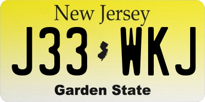 NJ license plate J33WKJ