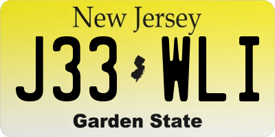 NJ license plate J33WLI