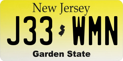 NJ license plate J33WMN