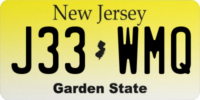 NJ license plate J33WMQ