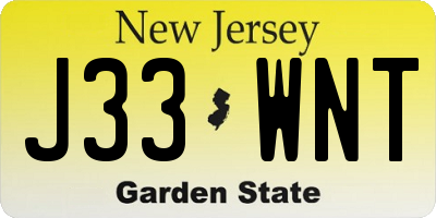 NJ license plate J33WNT