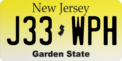 NJ license plate J33WPH