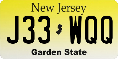 NJ license plate J33WQQ