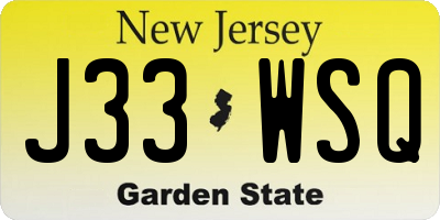 NJ license plate J33WSQ