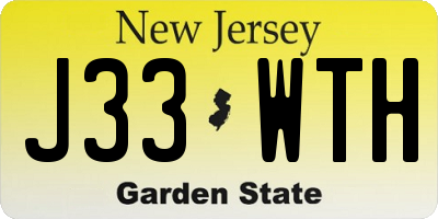 NJ license plate J33WTH