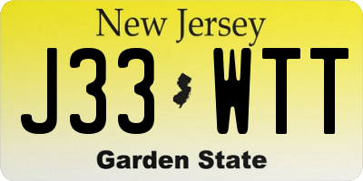 NJ license plate J33WTT