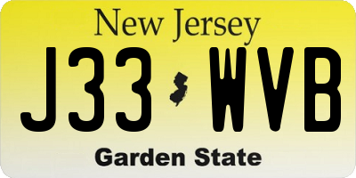 NJ license plate J33WVB