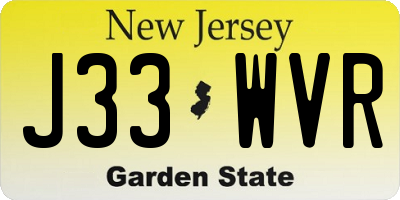NJ license plate J33WVR