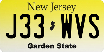 NJ license plate J33WVS
