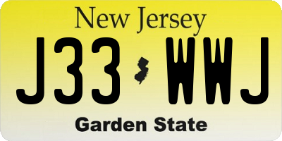NJ license plate J33WWJ