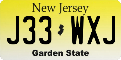 NJ license plate J33WXJ