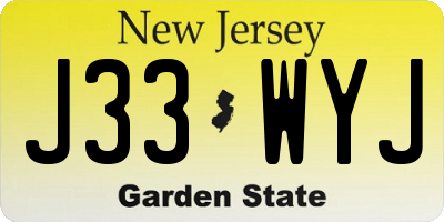 NJ license plate J33WYJ