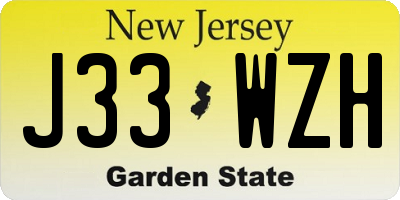 NJ license plate J33WZH