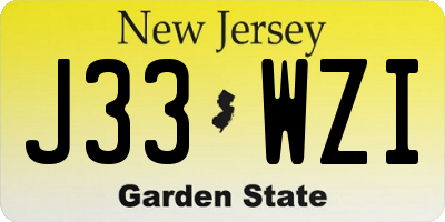 NJ license plate J33WZI