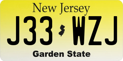 NJ license plate J33WZJ