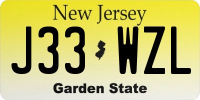 NJ license plate J33WZL