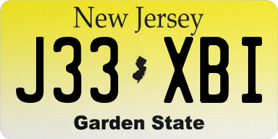 NJ license plate J33XBI