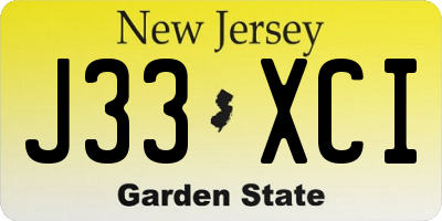 NJ license plate J33XCI