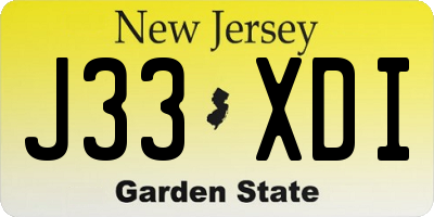 NJ license plate J33XDI
