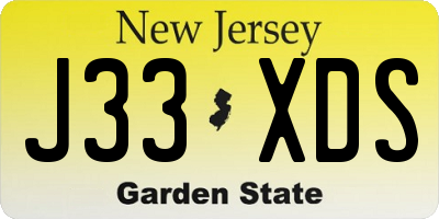 NJ license plate J33XDS