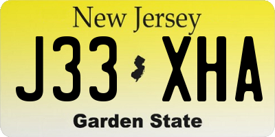 NJ license plate J33XHA