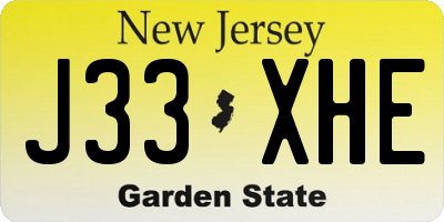 NJ license plate J33XHE