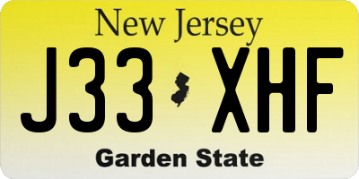 NJ license plate J33XHF