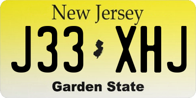 NJ license plate J33XHJ