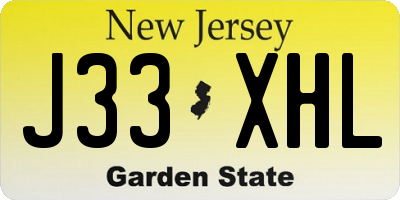 NJ license plate J33XHL