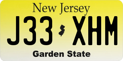 NJ license plate J33XHM