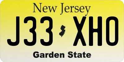 NJ license plate J33XHO