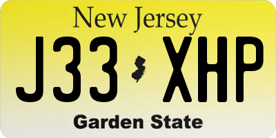 NJ license plate J33XHP