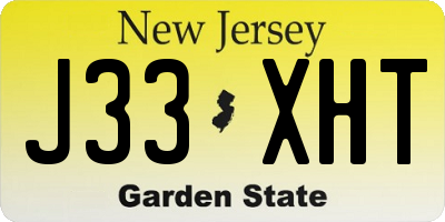 NJ license plate J33XHT