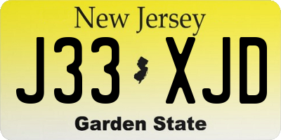 NJ license plate J33XJD