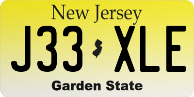 NJ license plate J33XLE
