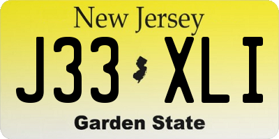 NJ license plate J33XLI