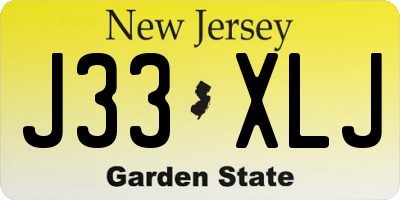NJ license plate J33XLJ