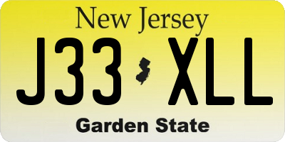 NJ license plate J33XLL
