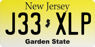 NJ license plate J33XLP