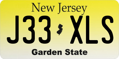 NJ license plate J33XLS
