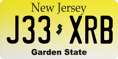 NJ license plate J33XRB