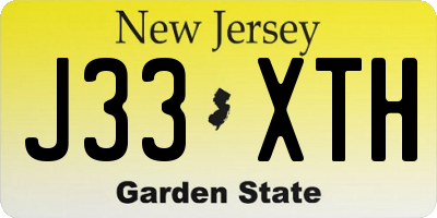 NJ license plate J33XTH