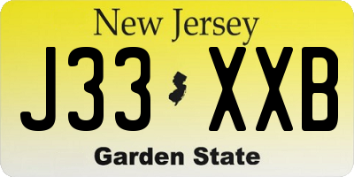 NJ license plate J33XXB