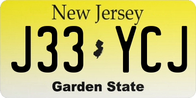 NJ license plate J33YCJ
