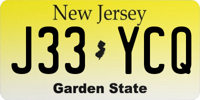 NJ license plate J33YCQ