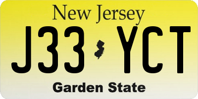 NJ license plate J33YCT