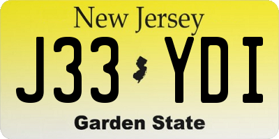 NJ license plate J33YDI